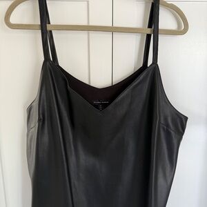 WOMENS UNIVERSAL STANDARD BLACK FAUX LEATHER CAMISOLE SIZE SMALL